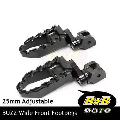 For Suzuki DL 650 V-Strom 04-21 20 19 BUZZ 25mm Extend Front Foot Pegs BLACK • $53.34