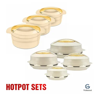 £28.95 • Buy 3pc 4pc Hot Pot Insulated Casserole Pan Food Serving Warming Dish Bowl Lid Set