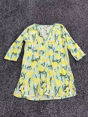 J. Crew Green Yellow Floral Swim Coverup Tunic Size Sm • $16.99