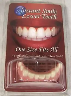 $16.09 • Buy PERFECT SMILE BOTTOM TEETH W FREE HARD CASE Fake Dentures Veneers Instant Smile