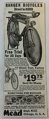 1931 MEAD RANGER Bicycle Ad ~ Direct To Rider • $8.06