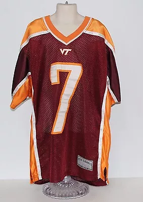 Virgina Tech Hokies #7 Steve & Barry's Sewn Kids Football Jersey Size 18/20 • $29.95