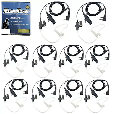 MaximalPower 10PK Surveillance Headset Earpiece PTT Mic For KENWOOD 2-Way Radio • $119.99