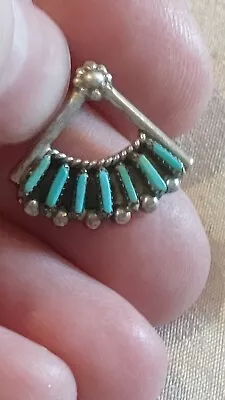 Vtg Native American Sterling Turqouise Petit Point Stud SINGLE (1 ONLY) Earring • £20