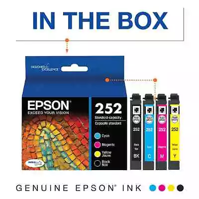 Original Epson 252 Or XL Ink Cartridge Black /Color For WF-3620 3640 7110 7610 • $26.70