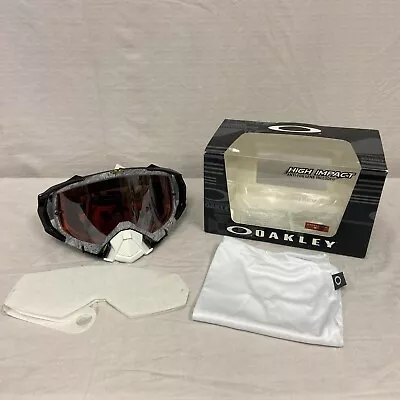 Oakley Mayhem Pro FP MX Goggles Thumbprint Black/White W/ Prizm Black *DISPLAY • $120