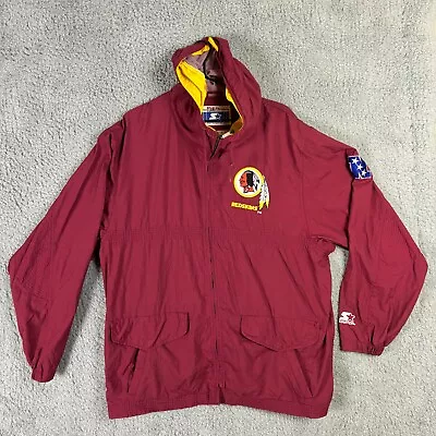 Vintage Washington Redskins Starter Jacket Mens Large Red 90s NFL Windbreaker • $69.99