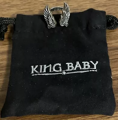 NEW KING BABY USA Women’s 925 Sterling Silver Ring “Angel Wings” Size 5 W/ Pouch • $139.90
