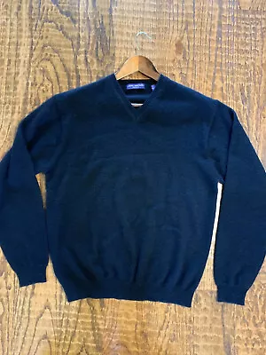 JOSH ASHFORT Men's Long Sleeve V-Neck Cashmere Sweater Sz M Black   • $32