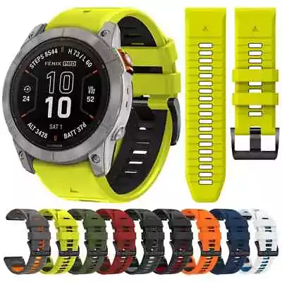 Quick Fit Silicone Band Strap For Garmin Fenix 7 7X 6 6X 5 5X Approach S70 47mm • $3.99