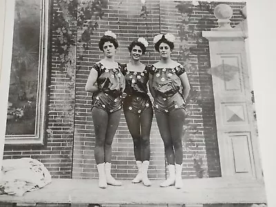 Vtg Matted Photo Three Show Girls Unknown Building Facade Helena Montana • $14.95