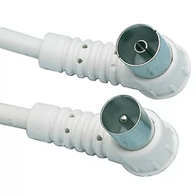 £2.79 • Buy 1.5M Metre Right Angle Angled RF TV Aerial Cable Lead Male To Female Coaxial