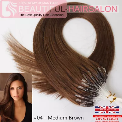 8A 1G 14 -24  Micro Loop Micro Bead Remy Human Hair Extensions Double Drawn Nano • £31