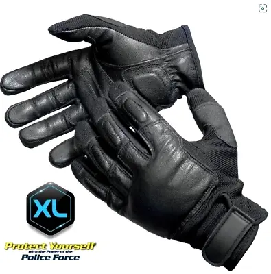 Tactical Goatskin Leather Steel Shot Motorcycle Police Security XL Gloves • $39.95