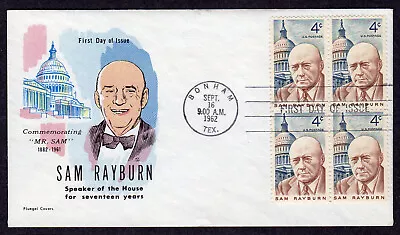 1962 Speaker Sam Rayburn Memorial (Scott 1202) - Fluegel H/C Blk/4 FDC MU72 • $3.25