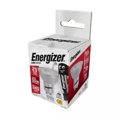 ENERGIZER LED GU10 3.4W 365LM 36° 4000K COOL WHITE BOXED S8872 (6 Pack) • £13.75