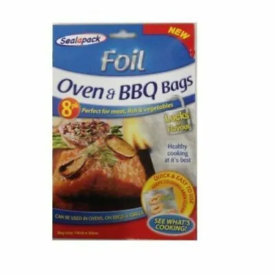 £3.45 • Buy 8pk Foil Oven & BBQ Bags Barbecue For Meat Fish Vegetables Baking Cooking Potato