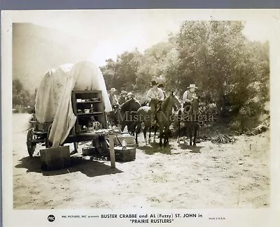 Vintage Photo 1945 Buster Crabbe At Chuck Wagon In Prairie Rustlers • $14.99