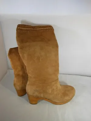£39.99 • Buy UGG Rosabella Chestnut Suede Tall Clog Boots Size 5.5