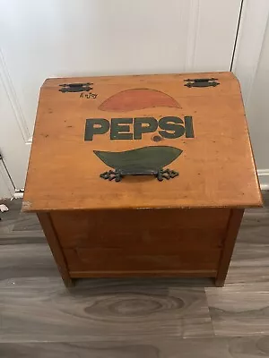 Vintage Drink Pepsi Cola Cooler Chest Wooden Picnic Soda Pop Chest • $215