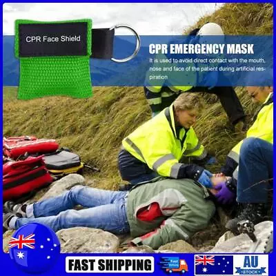 Keychain Resuscitator Face Shield Emergency First Aid CPR Mask (Green) • $7.29