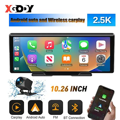 $169.98 • Buy XGODY 10.26'' 2.5K Dash Cam Carplay Wireless Android IOS Auto Reversing Camera