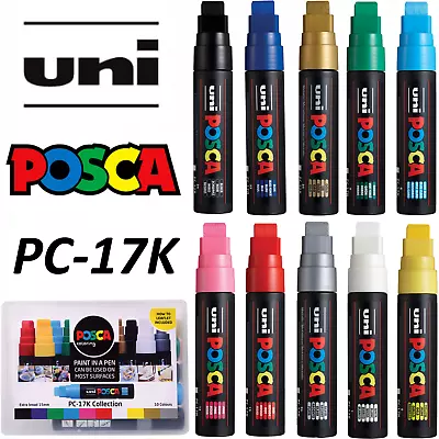 Uni Posca PC-17K Colour Paint Marker Art Pens Extra Broad 15mm Multi Packs • £10