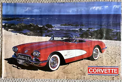 Vintage Poster Of 1960 Corvette By Funky Printed In 1988 (Size 22.25  X 34.25 ) • $17.99