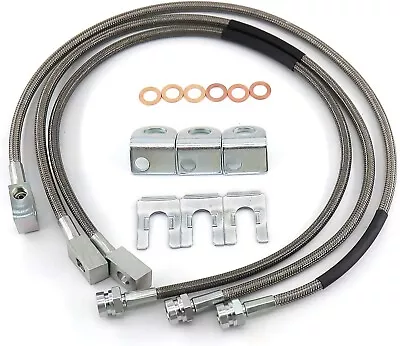 89715 Front And Rear Extended Stainless Brake Lines For Jeep Wrangler TJ YJ 87-0 • $170.45