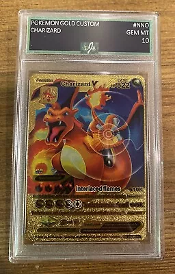 Pokemon Gold Custom Charizard Graded Card • $0.99