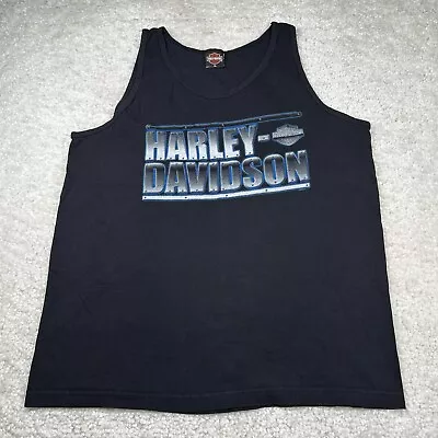 Harley Davidson Shirt Men XL Black Biker Tee Vintage 90s USA Sleeveless Tank • $16.78