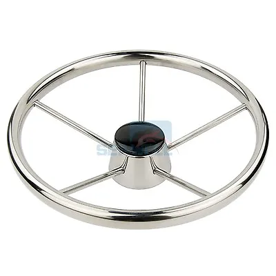 13.5'' Boat Steering Wheel Stainless Steel Marine Steering 5 Spoke 25 Degree • $46.99