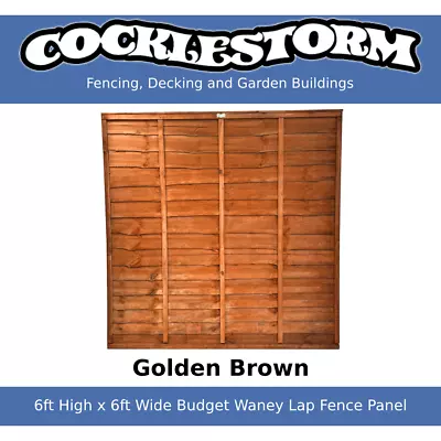 6ft High X 6ft Wide Golden Brown Fence Panel - Free Delivery Within 60 Miles • £37