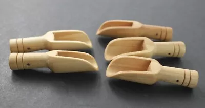 5 - Mini Wooden Bamboo Spoons For Salt Bath Salts Herbs Coffee Scoops NEW • $4.99