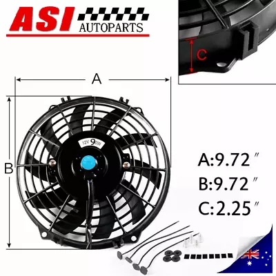 90W  Universal 9 Inch 12V Volt Electric Cooling Fan Thermo Fan+Mounting Kits • $39.95