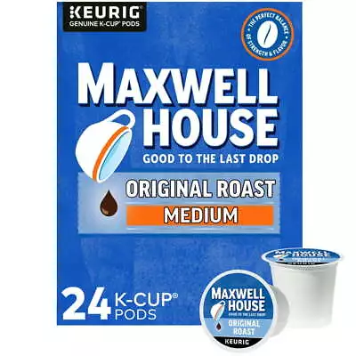 Maxwell House Original Roast Ground Coffee K-Cup Pods Caffeinated 24ct 8.3oz. • $9.81