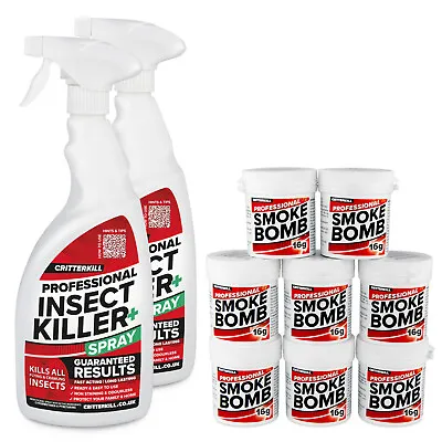 Insect Killer Treatment Flea Bed Bug Moth Spider Pro Strength Spray Fogger Fumer • £26.45