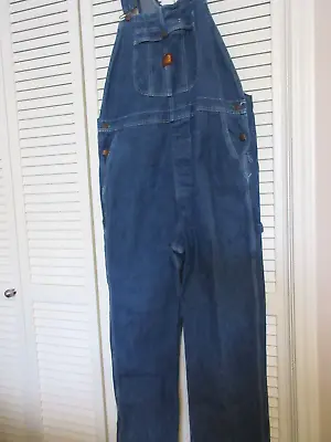 Big Ben Denim Blue Indigo Heavy Carpenter Overalls Bib Farmer Mens 40x32 VTG • $25