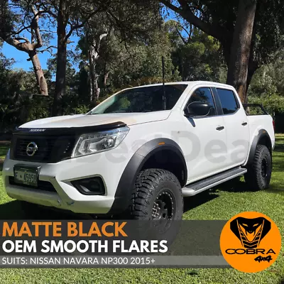 Matte Black Smooth Fender Flares Suits Nissan Navara NP300 2015 2016 2017 2018 + • $359