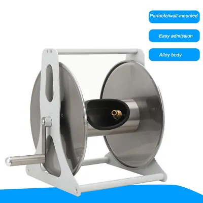 Stainless Steel Garden Hose Reel High Pressure Water Wash Metal Hose Reel Rack • £74.39