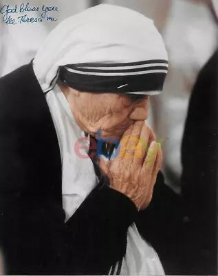 Mother Teresa Color 8x10 Autographed Photograph RARE PRAYER Image • $19.95