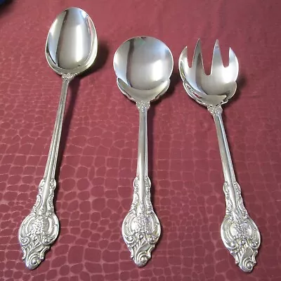 Wallace 3 Pc Hostess Set Antique Silverplate 1970s No Monograms             (lu) • $24.95