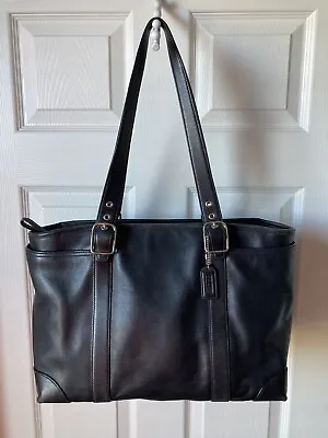 COACH A04S-5147 Vintage Black Leather  Top Zip Large Tote • $85