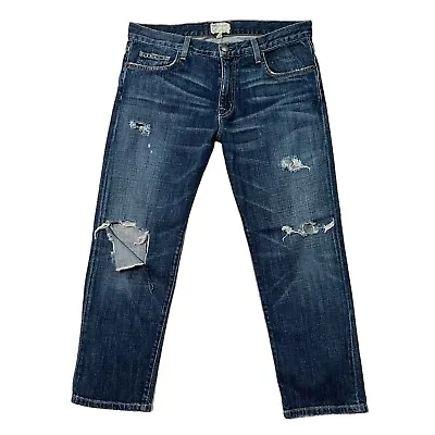 Current Elliott Jeans 28 Boyfriend Loved Destroyed Slouchy Crop Relaxed Womens • $28.01