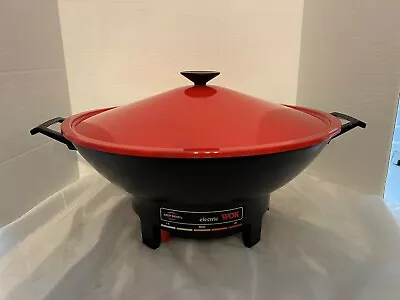 Vintage 1975 West Bend Electric Wok Mandarin Red - Good Condition • $18