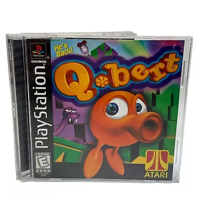 Qbert (Sony PlayStation 1 1999) Black Label PS1 Complete Manual - Tested • $15.88