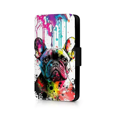 £4.99 • Buy French Bulldog French Splatter Phone Flip Case For IPhone - Huawei