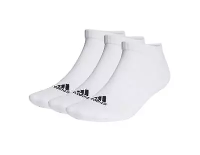 Adidas Unisex Cushioned Low-Cut Socks 3-Pack - White/Black • $29.99