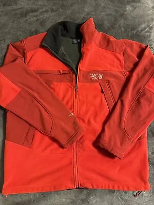 Mountain Hardwear Fleece Jacket GORE WINDSTOPPER Red Zip USA Made Mens XL • $55