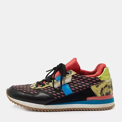 Dolce & Gabbana Multicolor Leather And Fabric  Lace Up Sneakers Size 37 • $147